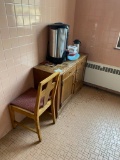 Coffee Urn, Buffet, and chair. Buffet is approx 50 inches long