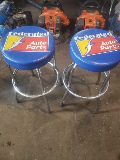 2 Federater auto parts swivel bar stools