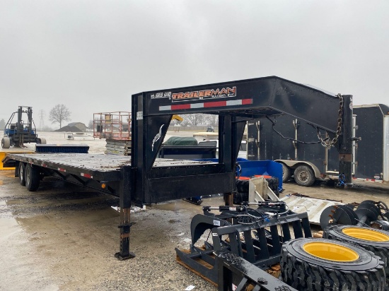 2009 25' LONG PLUS 5' DOVETAIL GOOSENECK "TRAILER MAN" TRAILER INC DUAL AXLE SINGLE WHEEL. 8.5 FT