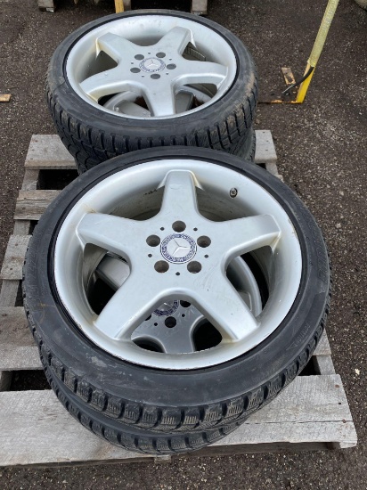 Set of (4) Good Mercedes Benz 5 lug tires and rims