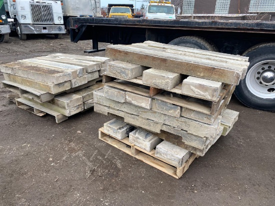 Approx (35-40) 46in-48in x 10in Sandstone End Caps for Sandstone Retaining Walls