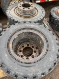 Set of 4-6 8 Lug solid rubber forklift wheels