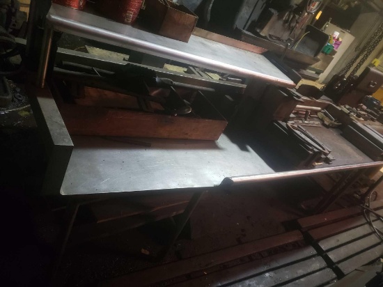 105 inch steel table loaded with scrap