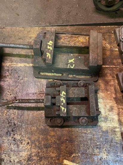 2 Machinist vices, larger one has 6 inch jaws