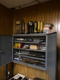 Wall Hung Cabinet with misc contents, bring tools to remove cabinet
