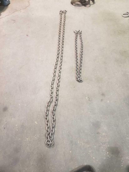 2 Heavy duty chains selling 1 money. One 6 ft chain and One Approximately 15 ft