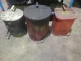 3 vintage safety oil rag cans