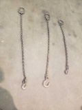 3 single hooked chains with forged loop ends. Selling 3 times your bid. (2) 4ft chains and (1) 3 ft