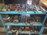 7 tier shelf loaded with tooling, endmills, oil cans, gears, grinding wheels and much more see pics