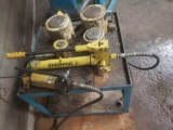 2 Enerpac hand pump cylinder pacs-one is P 141
