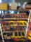 Large 5 tier steel racks loaded w/ set screws, assorted hardware, nuts/bolts, washers, stainless &