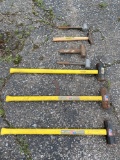 Group lot of assorted sledge hammers