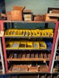 Large 5 tier steel racks loaded w/ set screws, assorted hardware, nuts/bolts, washers, stainless &