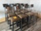(12) 29 in high Steel Retro Restaurant Chairs