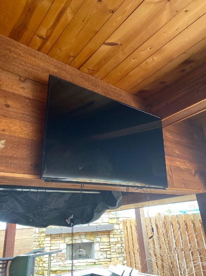 Large Flat Panel TV on back porch w/ panel and cover. All TV?s were covered throughout the winter