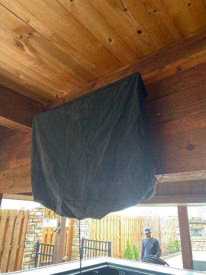 Large Flat Panel TV on back porch w/ panel and cover. All TV?s were covered throughout the winter