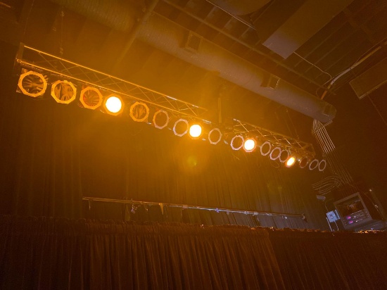 Professional Rear Stage spot lighting and trussing.