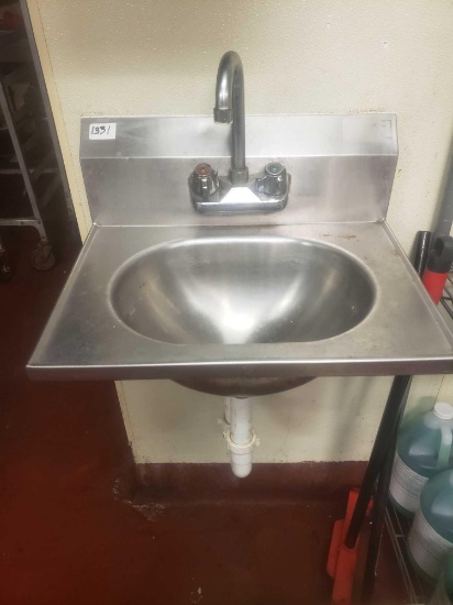 Stainless steel wash sink, paper towel and soad dispenser