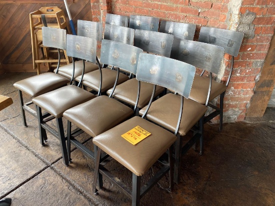 (12) 18in high Steel Retro Restaurant Chairs