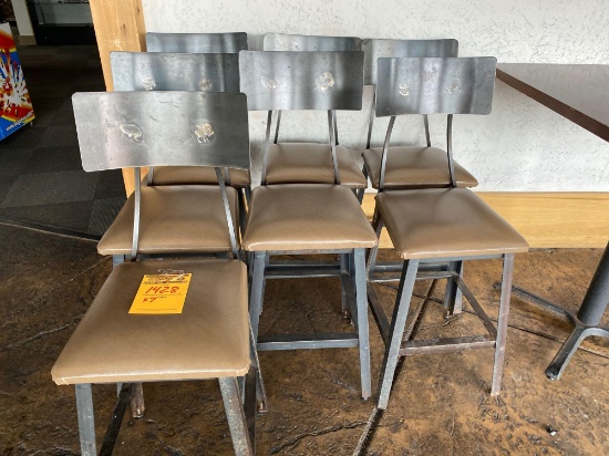 (7) 23 in high Steel Retro Restaurant Chairs