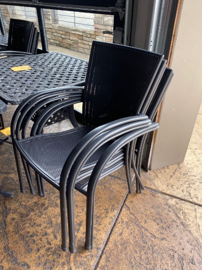 Stack of (5) Outdoor Metal Patio Chairs