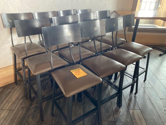(12) 23 in high Steel Retro Restaurant Chairs