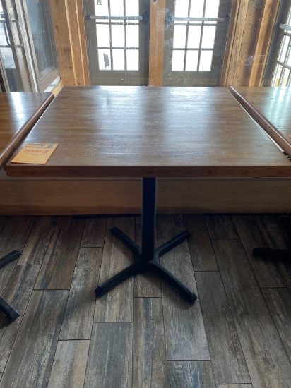 in x 36 in x 36 in wooden top restaurant table