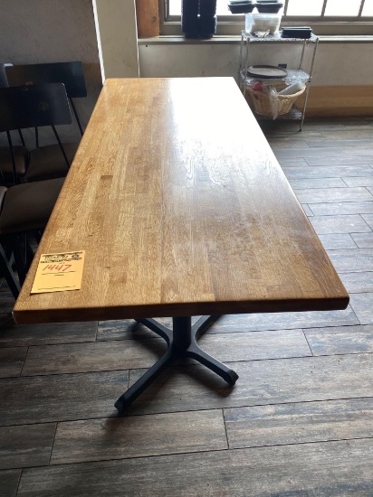6 ft x 30 in wood top 8 person restaurant table