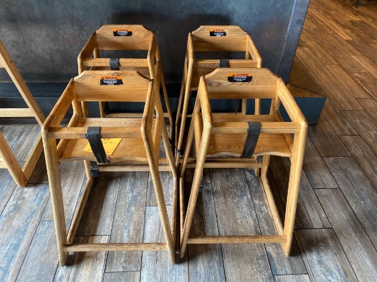 (4) Regular size table wooden booster seats