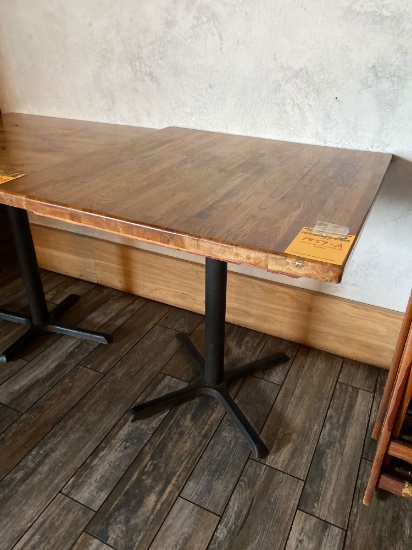 36 in x 36 in x 36 in Wood Top Restaurant Table
