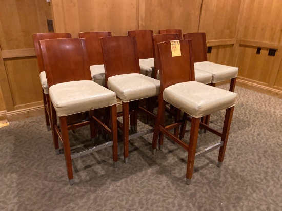 (7) 30 in high Upholstered High Top Bar Chairs