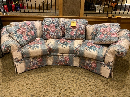 Curved Upholstered Waiting Room Sofa