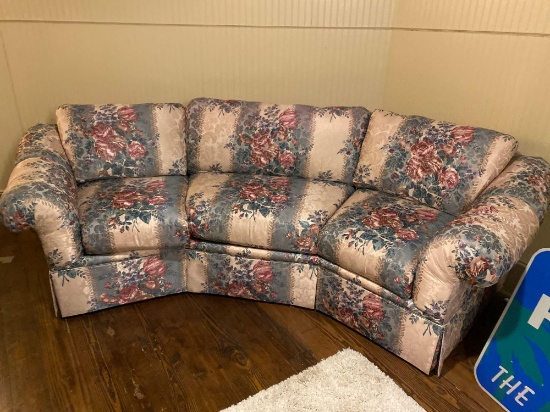 Curved Upholstered Waiting Room Sofa (Matches previous Lot)