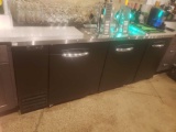 Double keg tab beer cooler unit with 3 cooler doors in good working order. L 95.5 in x W 29 in H