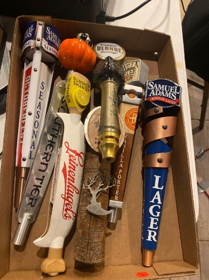 Group lot of assorted beer taps