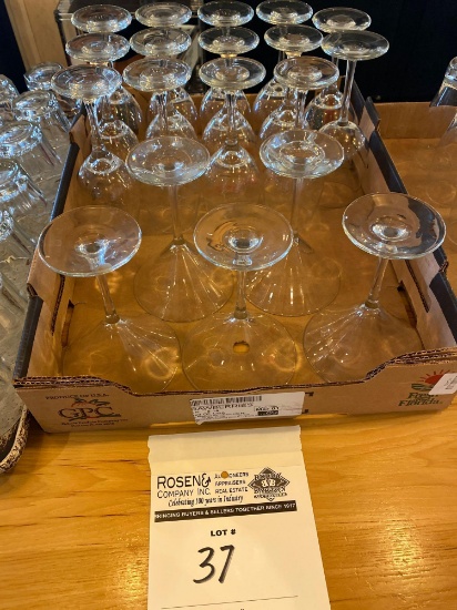 Assorted martini glasses and wine glasses