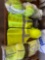 Group lot of (3) New Neon Green Hard MSA Hats and (15) New OccumNomix Neon Green Lg Safety Vests