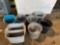 Group lot of assorted cleaning buckets