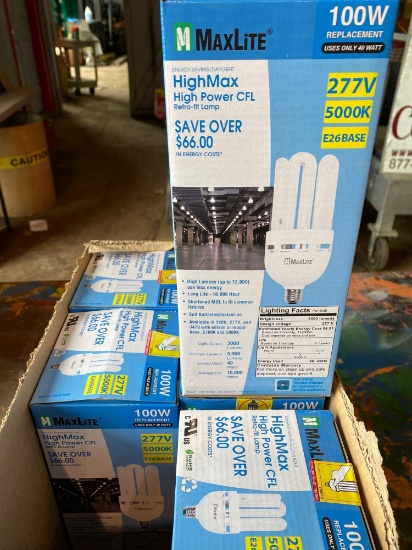(6) new Maxlite 100w warehouse replacement bulbs