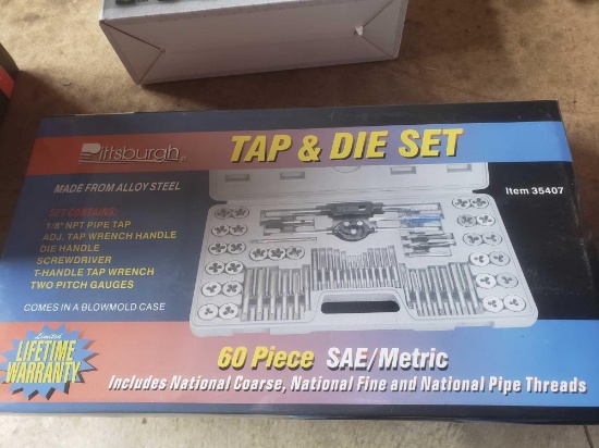 New Pittsburgh 60 piece Sae/metric tap and die set