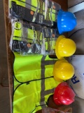 Group lot of (20) OccuNomix High Visibility HD Mesh 2-3XL Safety Vests and (4) Full Visor Hardhats