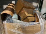 Pallet load of copper gutter pieces, reg metal clips and assorted misc.