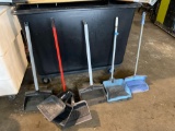 Group lot of assorted dust pans