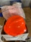 (8) Orange MSA Hardhats