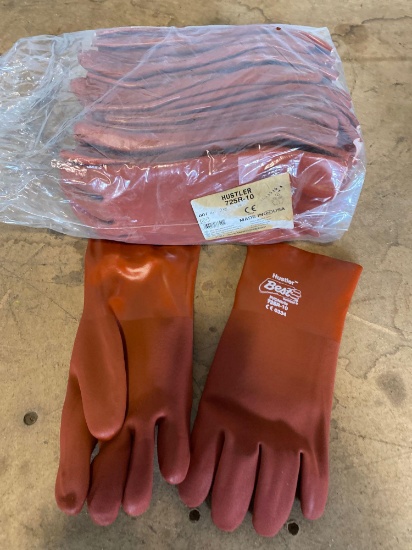 (12) Hustler Best Co Size 10 PVC Sand Grip Gloves