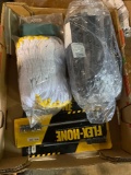 Flat load of assorted gloves and hones