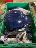 6 navy blue hard hats