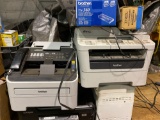 Assorted fax machines, printers and toners