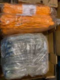 Flat of rubber industrial gloves and rubber grip gloves