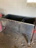 Large dual port steel parts washing bin w/contents